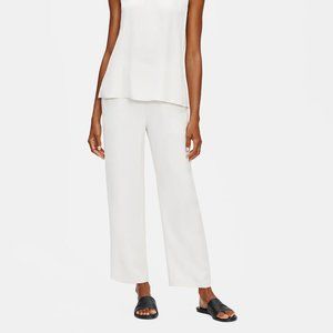 Straight Leg Silk Pant - Ivory